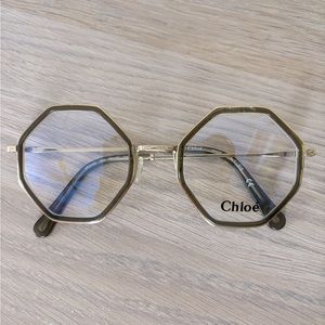Chloe Octagonal Glasses in Khaki